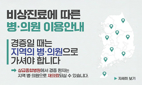 비상진료에 따른 병·의원 이용안내