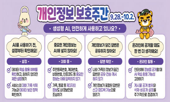 2026년 개인정보 보호주간: 2026. 9. 28.~10. 2.