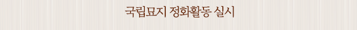 국립묘지 정화활동 실시