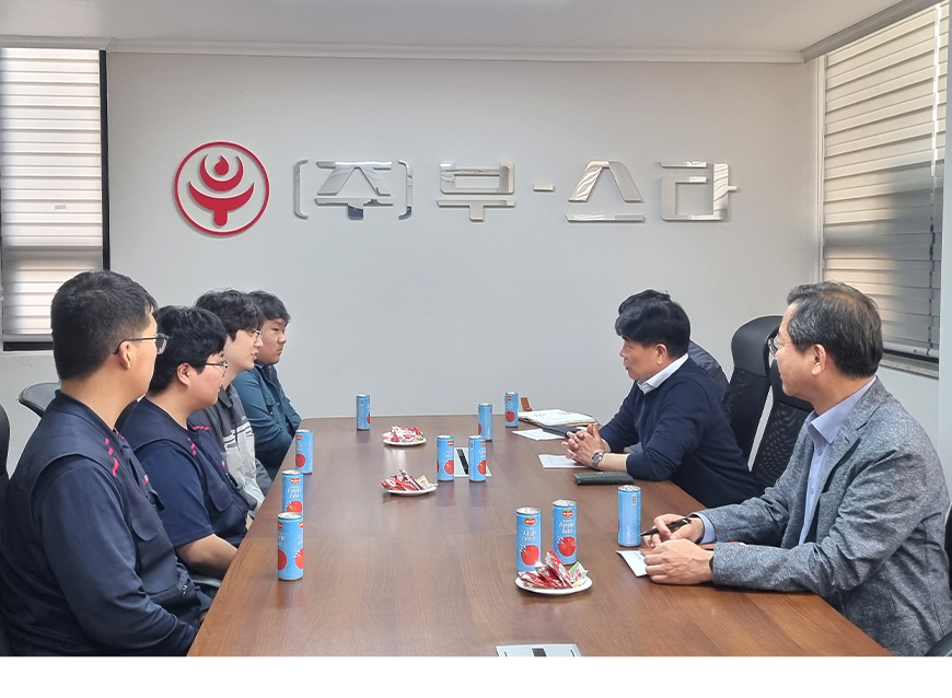 우경관 충북지방병무청장은 23일 충북 진천군 소재 ㈜부-스타를 방문해 복무 중인 산업기능요원들의 애로사항을 청취하는 등 소통간담회를 했다.